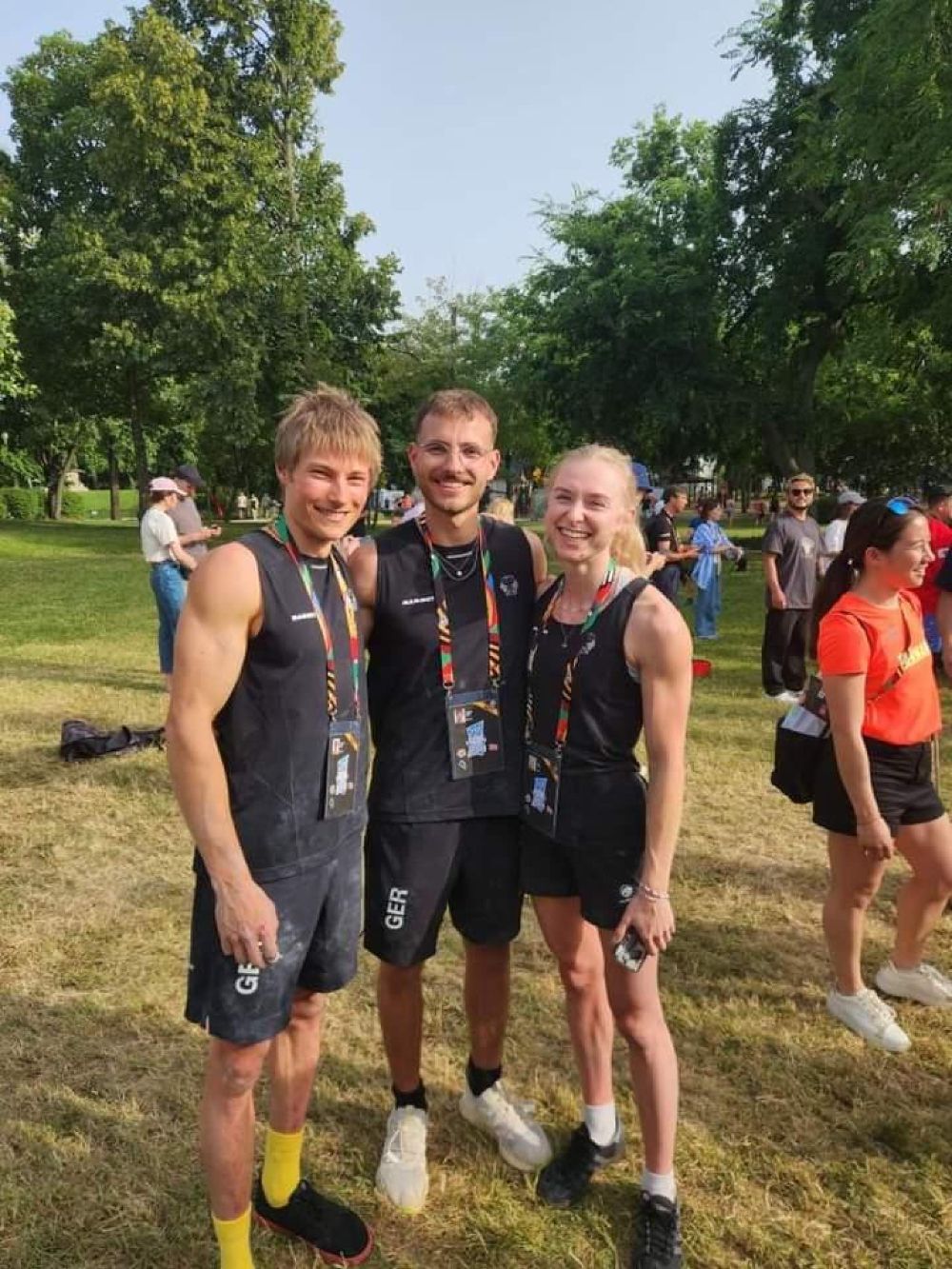  Die drei deutschen Olympia-Teilnehmer*innen: Alex Megos, Yannick Flohé und Lucia Dörffel. Foto: DAV/Sagi Damti DAV/Sagi Damti 