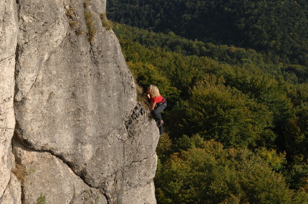 Chrissy Dorn in ´Via Margit´ (6) am Röthelfels (Bild: Norbert Schauer)