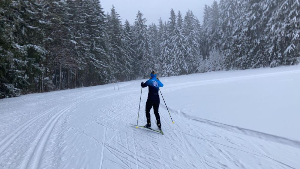 Ein aktuelles Bild aus dem Langlaufort Waller von heute - 28. Januar 2021 -  gegen 8:00 Uhr am Morgen