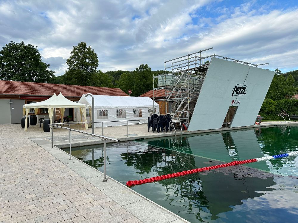 Die diesjährige DWS-Wand beim Kletterfestival in Königstein