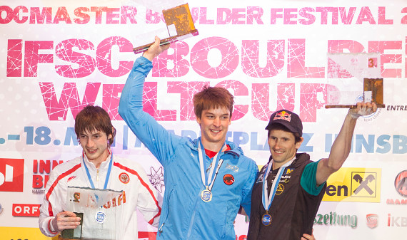 Dmitrii Sharafutdinov, Jan Hojer und Kilian Fischhuber (Bild: Elias Holzknecht)